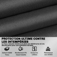 Outsunny Ensemble de 4 Housses Salon de Jardin Imperméables 420D Tissu Oxford, 6 Évents et Sac de Rangement, 142x80x77cm, Noir(m-5)