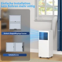 HOMCOM Tragbares Klimagerät 9000 BTU, 4-in-1 mit Kühlung, Entfeuchter, Ventilator, Schlafmodus(m-8)