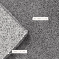 HOMCOM Tapis salon 160 x 120 cm tapis à poils longs, lavable en machine, antidérapant, en fausse fourrure, gris clair(m-7)