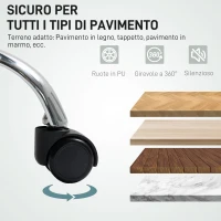 HOMCOM Sedia da Ufficio Massaggiante e Riscaldata, Reclinabile in Tessuto Effetto Lino, con Poggiapiedi, Grigio(m-8)