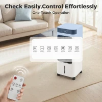 HOMCOM Climatizator Evaporativ 3 în 1 cu Rezervor de 7 L Oscilație 48° 3 Viteze 3 Moduri Temporizator 24h Alb(m-5)