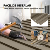 Outsunny Juego de 12 Paneles para Tejado de Acero Galvanizado 7m² para Caseta de Herramientas Cobertizo 129x45cm Marrón(m-5)