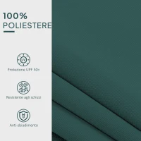 Outsunny Telo di Ricambio per Tenda Parasole Retrattile 3x2.5 m in Poliestere Anti UV 50+ Verde(m-5)