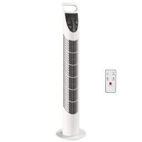 HOMCOM Tower Fan Oscillating 3 Speeds 3 Winds 40W w/ RC Timer Quiet - White(m-1)