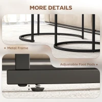 HOMCOM Coffee Table Set of 2, Round Nest of Tables with Metal Frame, Modern Side Tables for Living Room, Rustic Brown(m-6)