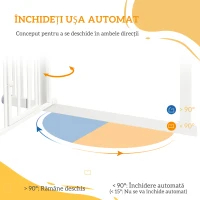 PawHut Cancellino per Cani Regolabile Alto con Porta Piccola e Chiusura Automatica, 74-101x104cm, Bianco(m-5)