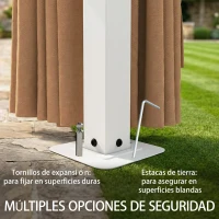 Outsunny Carpa para Jardín 3x4 m con Techo Ventilado 4 Paredes y 4 Mosquiteras UPF50+ para Exterior Terraza Caqui(m-7)