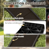 PawHut Rampe pliable pour chiens, escalier pour chien en PP avec pente douce et surface antidérapante, 155x38,5x15,5cm, noir(m-6)
