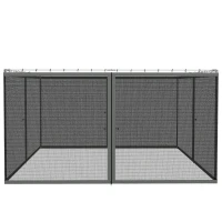 Outsunny 352 x 207cm Universal Replacement Mesh Sidewall Netting for Patio Gazebos and Canopy Tents, (Sidewall Only) Dark Grey(m-8)