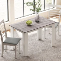 HOMCOM Dining Table for 4-6 People, Kitchen Table with Wood Effect for Dining Room, Grey(m-2)