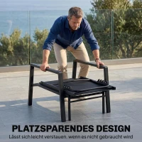 Outsunny Sonnenliege Klappbar tragbar Gartenliege mit ausziehbarer Fußstütze 5-fach Verstellbar Rückenlehne Atmungsaktiv(m-8)