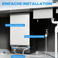 HOMCOM Kommerzielle Eiswürfelmaschine 45 kg/24H Eismaschine mit 11 kg Speicher, LCD-Anzeige für Restaurant(m-7)