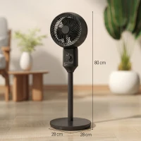 HOMCOM Air Circulator Fan Pedestal Cooling Fan with 3 Speed and Carry Handle, 9 Inch, Black(m-3)