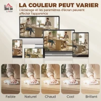 HOMCOM Table à manger extensible rectangle pour 4 à 6 personnes, table de cuisine 110-130 cm, 6 étagères ouvertes, bois naturel(m-9)