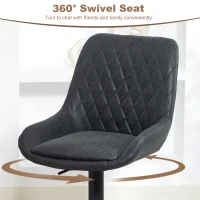 HOMCOM Set of Two Faux Leather Retro Bar Stools - Black(m-5)