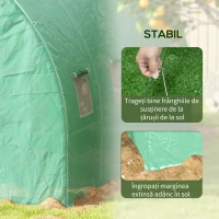 Outsunny Seră tip tunel 6x3 m cu sistem de irigare integrat, din PE și oțel, verde(m-8)