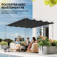 Outsunny Toile de toit de rechange pour pergola toile de remplacement protection solaire Anti-UV 30+ pour pergola de 3 x 2 m(m-5)