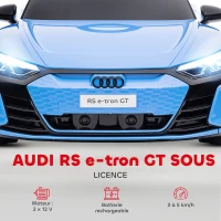 HOMCOM Voiture électrique enfant 12 V - véhicule électrique avec télécommande parentale fournie - V. Max. 5 Km/h - effets sonores, lumineux - Audi RS E-tron GT bleu(m-4)
