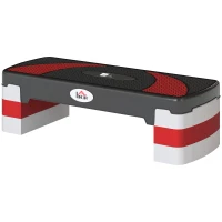 Stepper Fitness Aerobic - Aosom.fr x FFHandball - hauteur reglable surface antiderapante 80 x 31 x 20 cm noir gris clair(m-1)