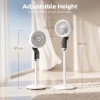 HOMCOM 20 dB Silent Standing Fan, 41" Pedestal Fan with Remote, 85° Oscillating, 8 Speeds, Adjustable Height, 12H Timer(m-3)