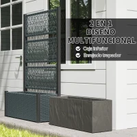 Outsunny Jardinera con Enrejado de Ratán Jardinera Exterior Grande para Plantas Trepadoras Maceta con Forro Gris Oscuro(m-5)