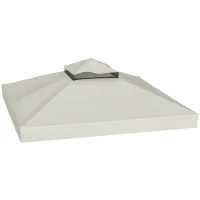 Outsunny invelis de inlocuire pentru Pergola de Gradina cu Doua Nivele si Orificii de Drenaj, 300x300 cm, Alb Crem(m-11)