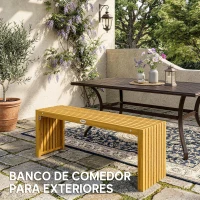 Outsunny Banco de Jardín de Madera de 2 Plazas 110 cm con Asiento de Listones Carga 240 kg para Patio Porche Parque Natural(m-6)