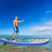 HOMCOM Stand up paddle gonflable surf planche de paddle pour adulte dim. 320L x 80l x 15H cm nombreux accessoires fournis PVC(m-9)