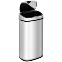 HOMCOM Kitchen Bin, 68L Stainless Steel Sensor Bin, Automatic Recycling Bins for Kitchen, Silver(m-21)