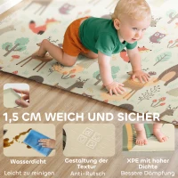 AIYAPLAY Spielmatte Baby 196 x 176 x 1,5 cm faltbar Doppelseitige Krabbelmatte Mehrfarbig(m-6)