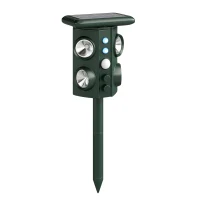 Outsunny Repelente Solar Ultrassônico para Gatos 5 Modos Sensor PIR Clarão LED(m-1)