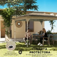 Outsunny Carpa Plegable 3,5x3,5 m Pop-up con Altura Ajustable 3 Niveles Doble Techo Cierre Central y Bolsa UPF50+ Caqui(m-4)