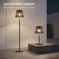 Outsunny Outdoor Solar Floor Lamp, Adjustable Height Rechargeable Floor Lamp IP44 Waterproof(m-7)