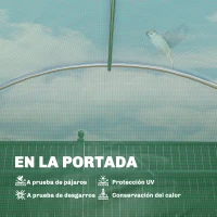 Outsunny Invernadero de Exterior 2,8x2x1,9 m con Estantes Invernadero de Túnel con Puerta Enrollable 6 Ventanas de Malla Verde(m-6)