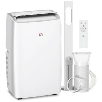 HOMCOM Portable Air Conditioner 12000 BTU, 4-in-1 Air Conditioning Unit, Dehumidifier, Cooling, Fan, Sleep Mode with 2 Speeds, Remote, LED Display, 24H Timer, Window Kit, Child Lock, 35m², Cream(m-1)