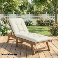 Outsunny Palettenkissen Abnehmbar Sitzkissen mit Befestigungsbändern Palettenpolster für die meisten Liegen 198x65x13cm Beige(m-8)