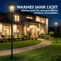 Outsunny Solar Laterne 2er-Set Stehleuchte 180cm Höhenverstellbar mit 2 Helligkeitsmodi Lichtsensor Schalter, IP44(m-6)