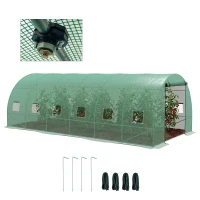 Outsunny Serra a Tunnel 6x3 m con Sistema di Irrigazione Integrato, in PE e Acciaio, Verde(m-11)