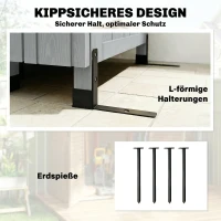 Outsunny Gartenschrank Holz extra hohe Geräteschuppen mit verstellbar Ablage magnetisch Tür galvanisiert Dach Belüftung(m-7)