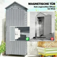 Outsunny Gartenschrank Holz extra hohe Geräteschuppen mit verstellbar Ablage magnetisch Tür galvanisiert Dach Belüftung(m-9)