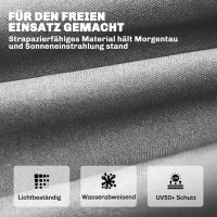 Outsunny Palettenkissen Abnehmbar Sitzkissen mit Befestigungsbändern Palettenpolster für die meisten Liegen 198x65x13cm Hellgrau(m-6)