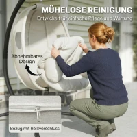 Outsunny Hängesessel mit Gestell, faltbar Hängekorb mit dick Sitzpolstern verstellbarer Höhe Sicherheitsgurt bis 120 kg(m-9)