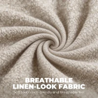 HOMCOM Eetkamerstoelen gestoffeerd keukenstoelen met stalen poten Beige(m-7)