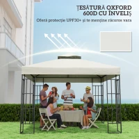 Outsunny invelis de inlocuire pentru Pergola de Gradina cu Doua Nivele si Orificii de Drenaj, 300x300 cm, Alb Crem(m-6)