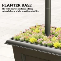 Outsunny Solar Gartenlaterne, Wetterfeste Wegleuchte 160 cm hoch, mit LED, 10 Std. Beleuchtung, IP44, für Außen, Schwarz(m-7)