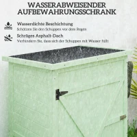 Outsunny Gartenschrank Holz Geräteschuppen mit Ablage Abschließbar Tür Bodenplatte Asphalt-Pultdach 75 x 56 x 115 cm(m-6)