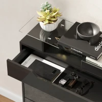 HOMCOM Dulap pentru pantofi, 2 uși rabatabile, 1 sertar glisant, 1 blat, 89x23x96cm, Negru(m-5)