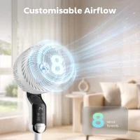 HOMCOM 20 dB Silent Standing Fan, 41" Pedestal Fan with Remote, 85° Oscillating, 8 Speeds, Adjustable Height, 12H Timer(m-6)