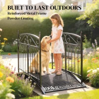 Outsunny Mostek ogrodowy metalowy 135,5 cm mostek do stawu z poręczami antyczny wygląd odporny na rdzę łatwy montaż(m-5)