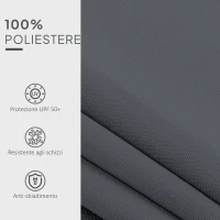 Outsunny Telo di Ricambio per Tenda Parasole Retrattile 4x3 m in Poliestere Anti UV 50+ Grigio(m-5)
